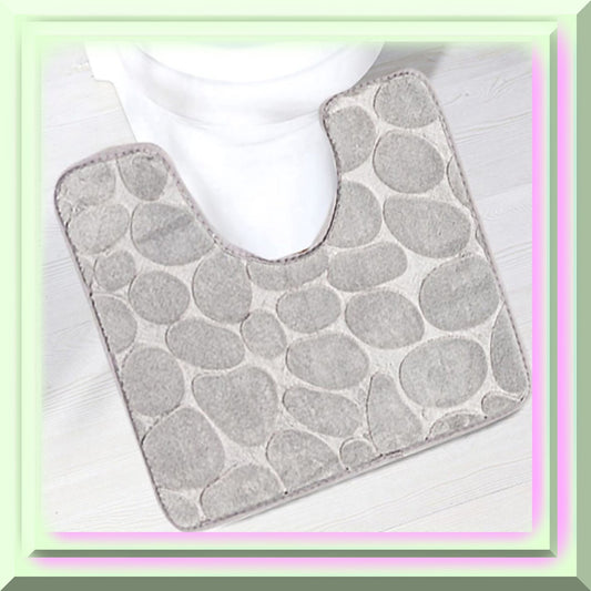 U-Shaped Bath Mat Grey 20" x 24"