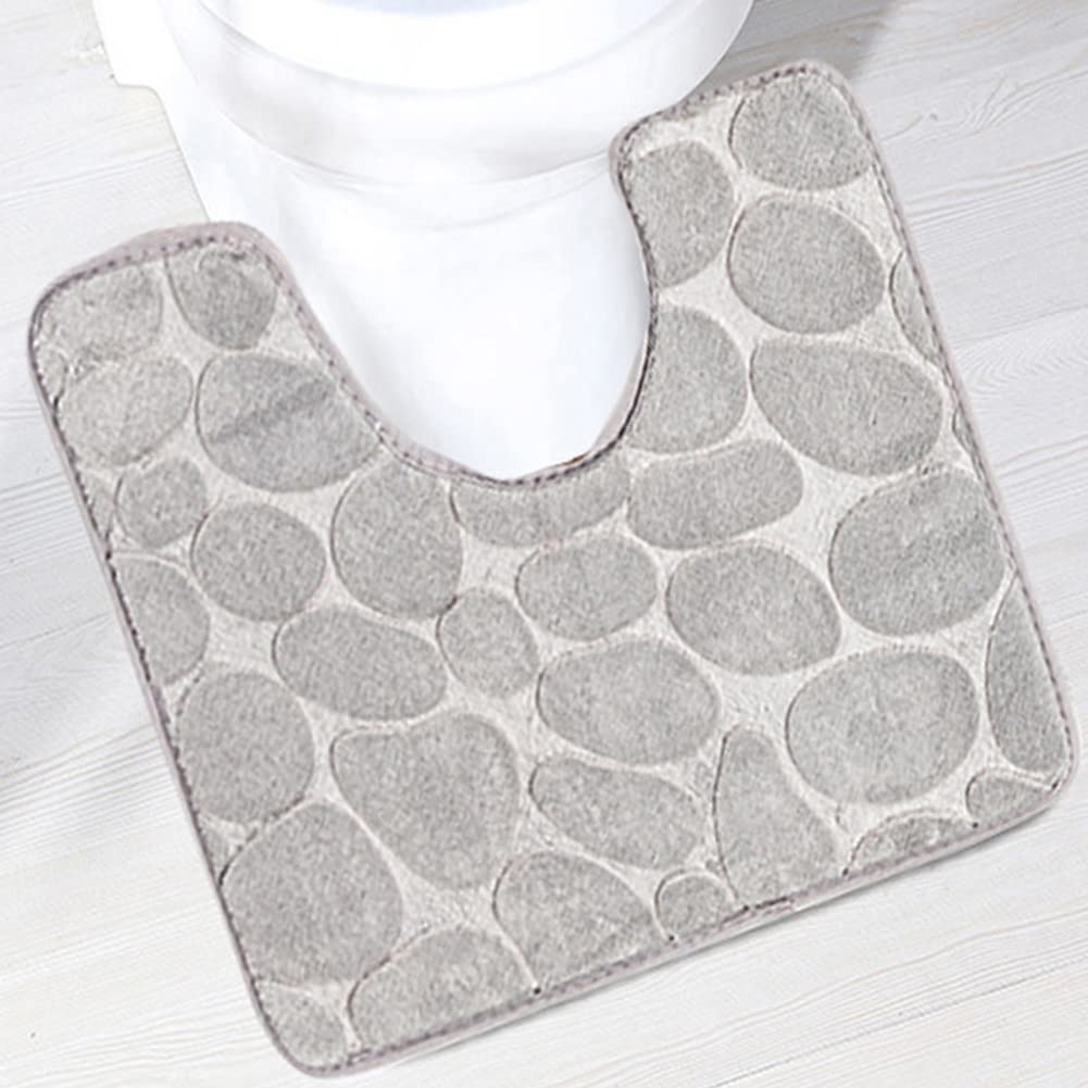 U-Shaped Bath Mat Grey 20" x 24"