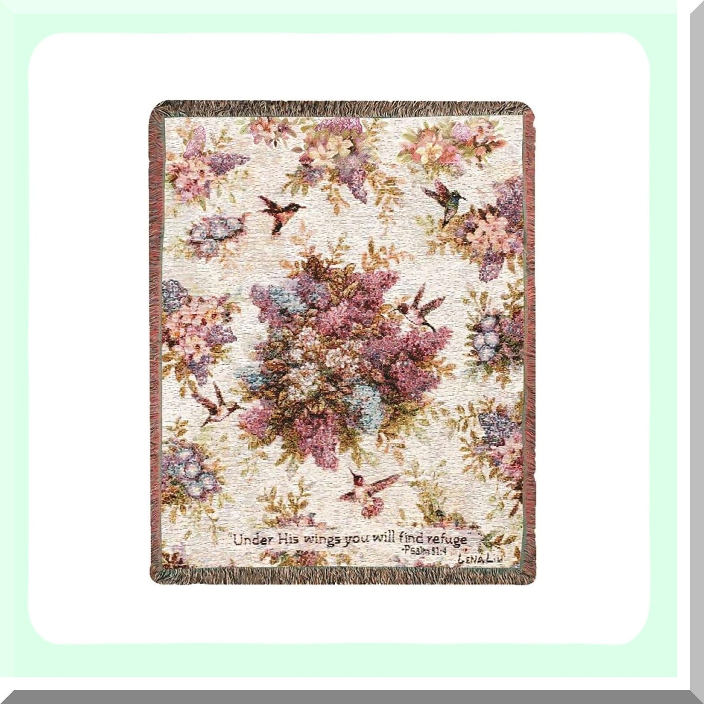 Whisper Wings Inspirational Tapestry Throw - 50x60 Inch Motivational Verse Decor