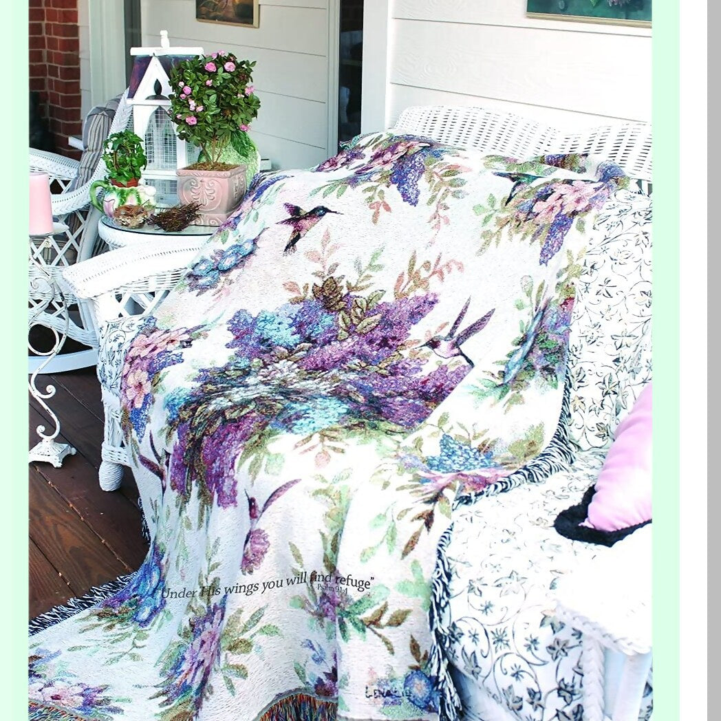 Whisper Wings Inspirational Tapestry Throw - 50x60 Inch Motivational Verse Decor