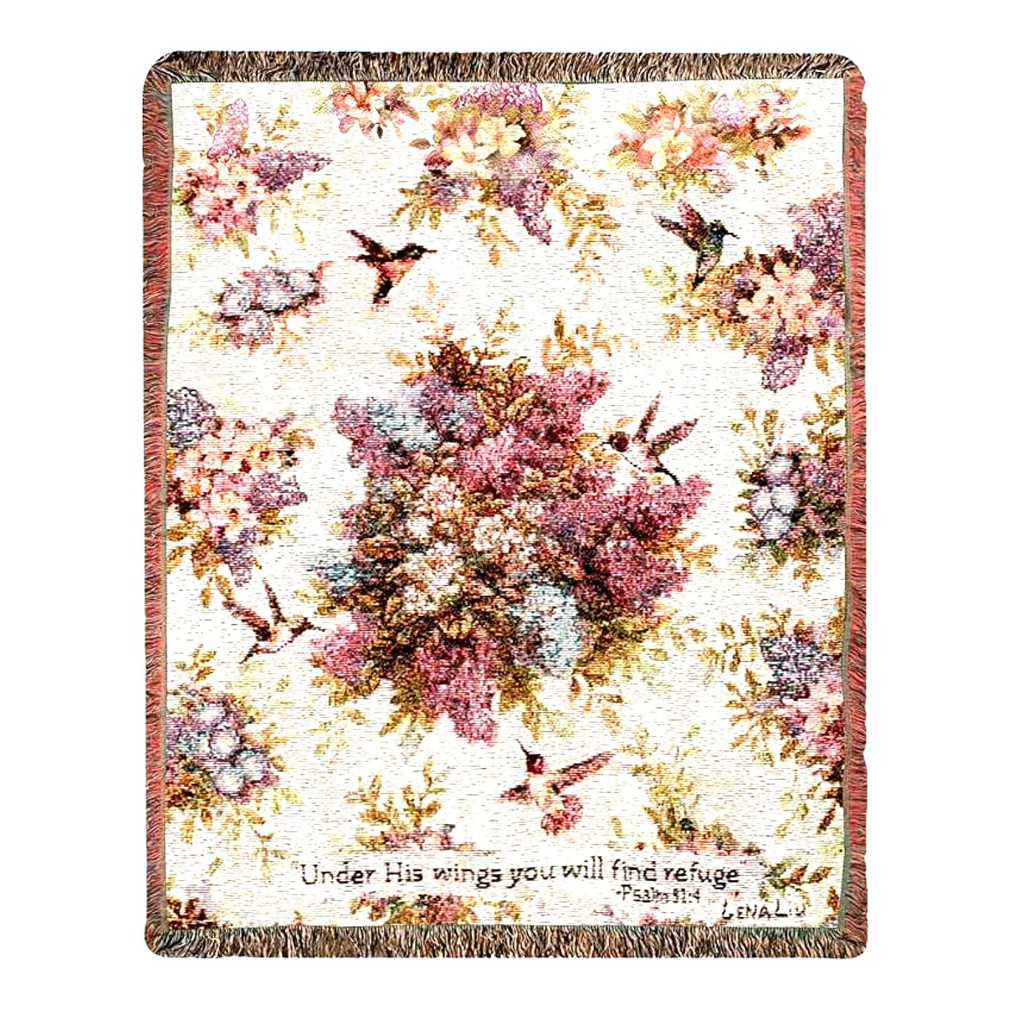 Whisper Wings Inspirational Tapestry Throw - 50x60 Inch Motivational Verse Decor