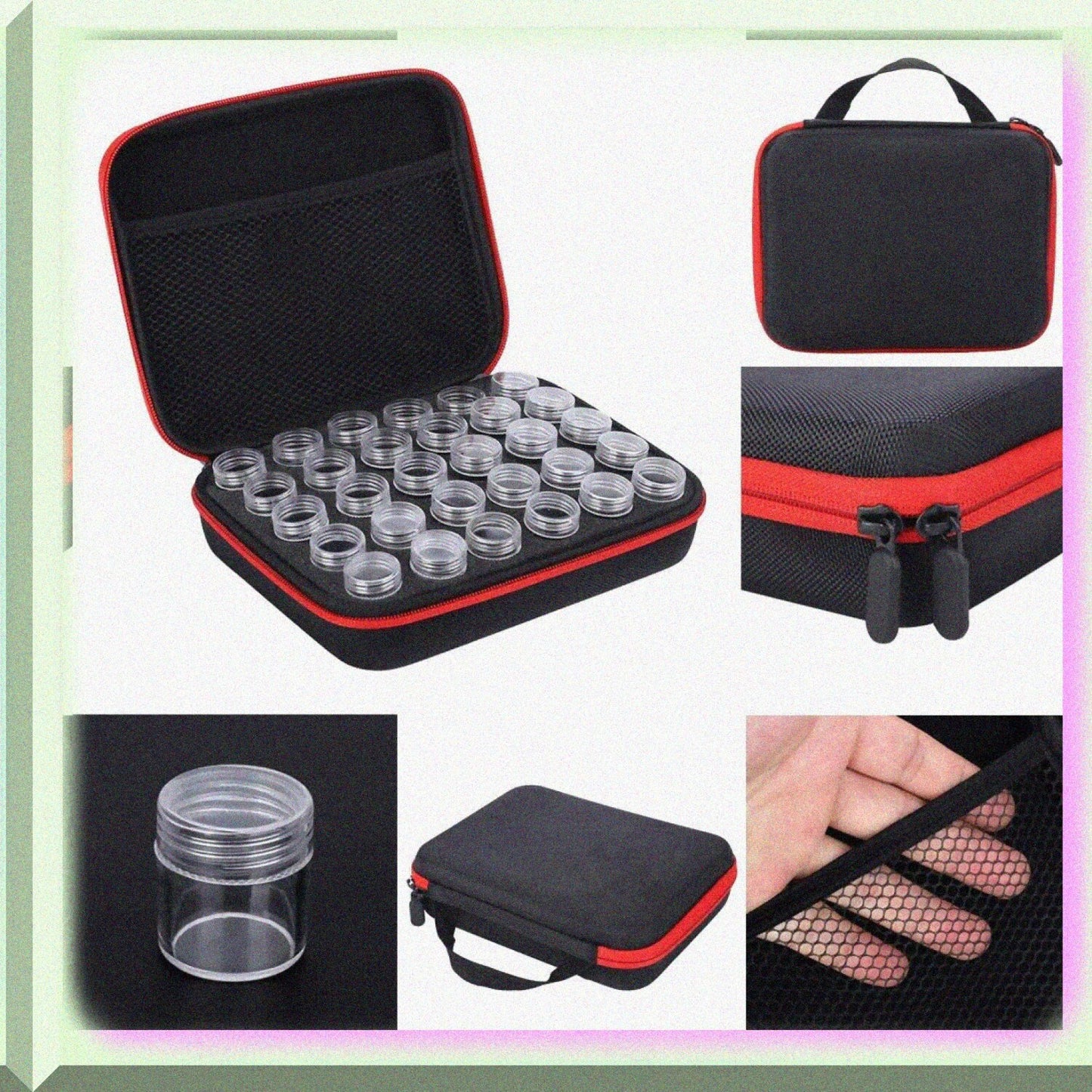 30 Slots Diamond Painting Storage Case Red