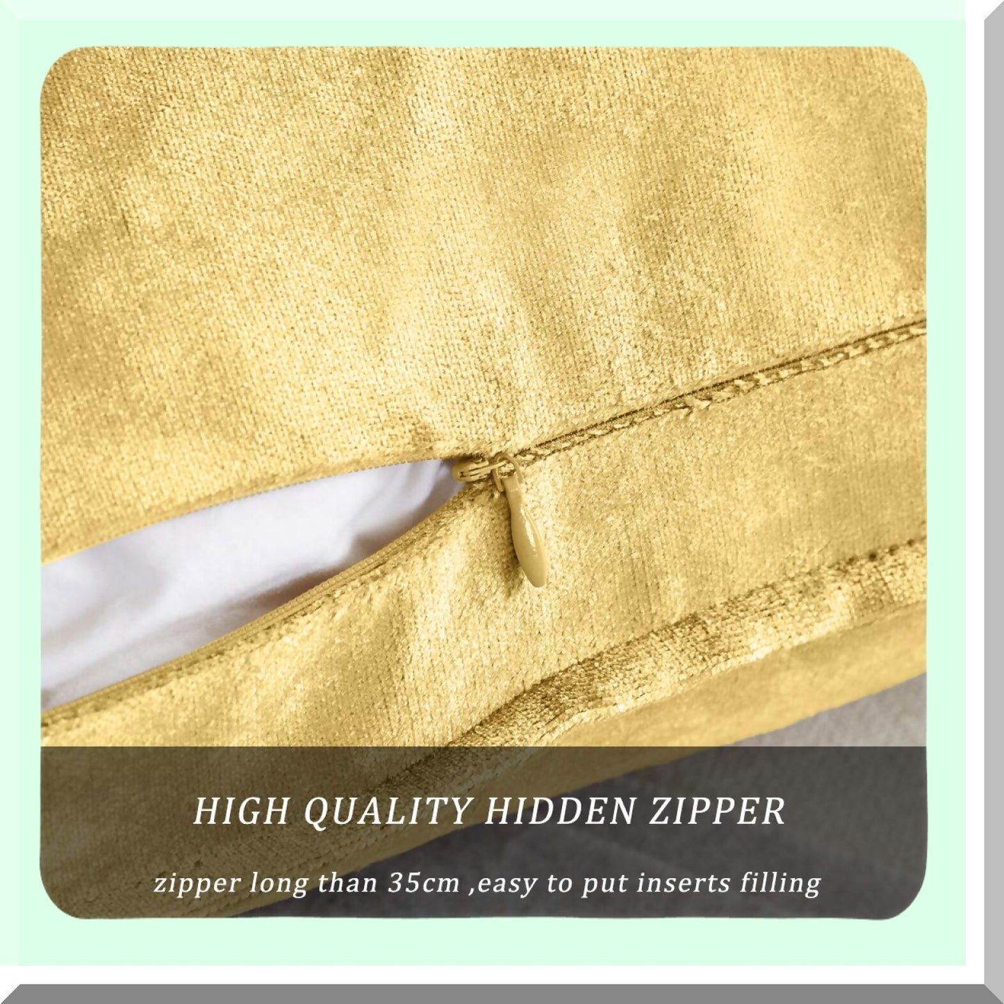 Luxury Gold Velvet Square Pillow Covers - Set of 2 | Decorative Throw Pillow Cases for Couch Sofa - 16x16 Inches | Soft & Stylish Home Decor Accessory