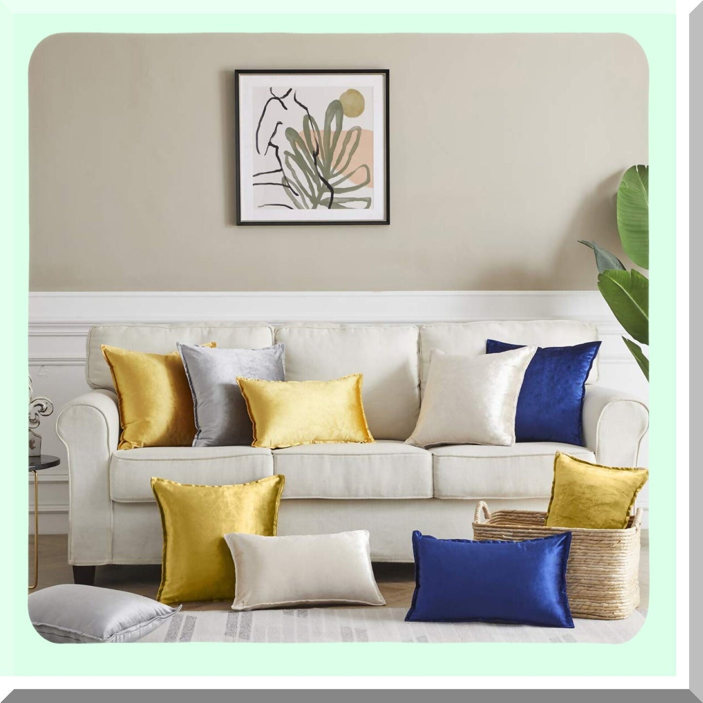 Luxury Gold Velvet Square Pillow Covers - Set of 2 | Decorative Throw Pillow Cases for Couch Sofa - 16x16 Inches | Soft & Stylish Home Decor Accessory