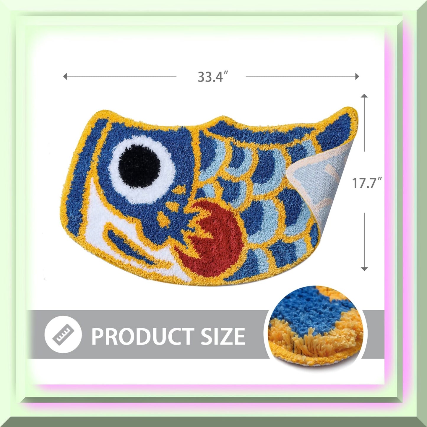 Blue Fish Bath Mat 45x85cm