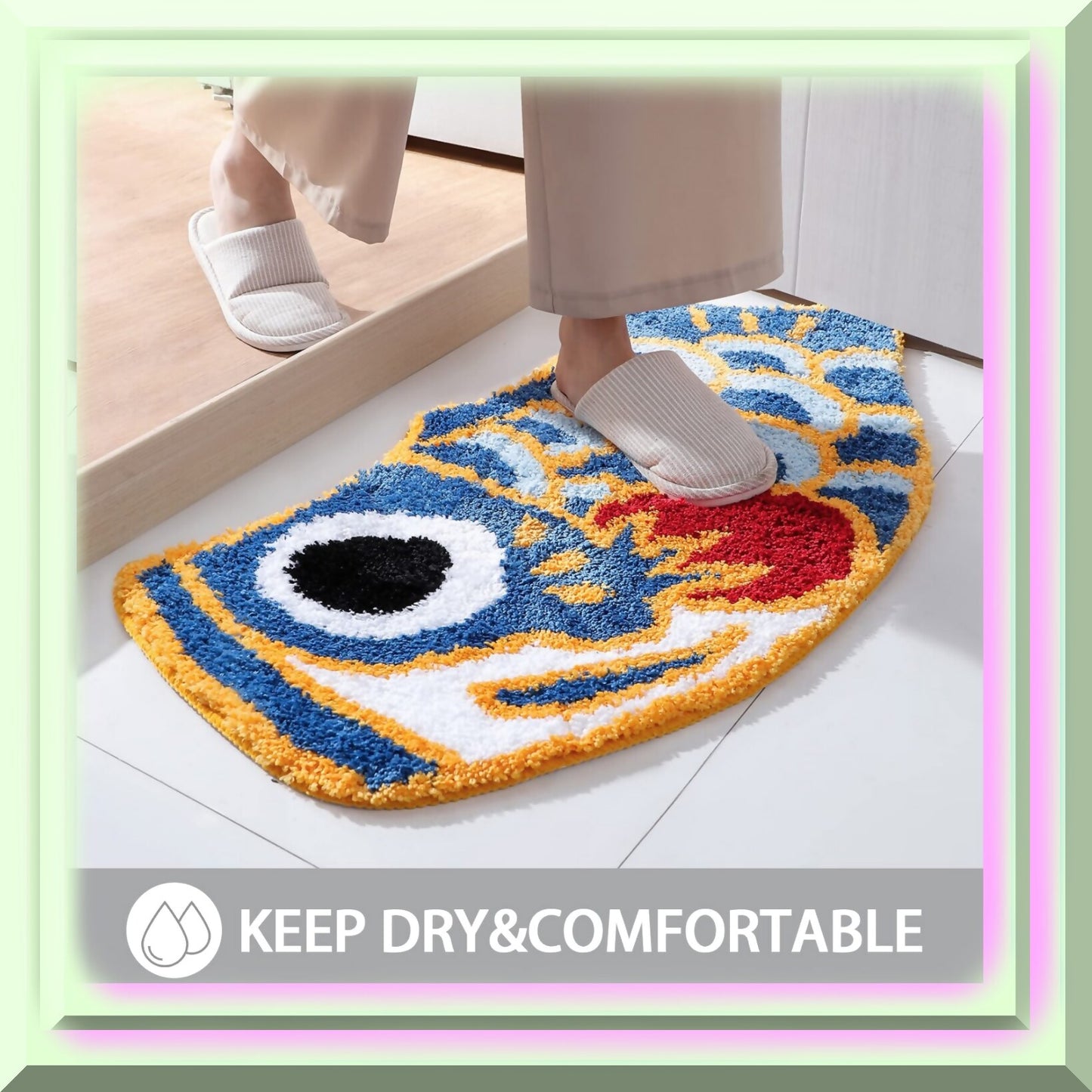 Blue Fish Bath Mat 45x85cm