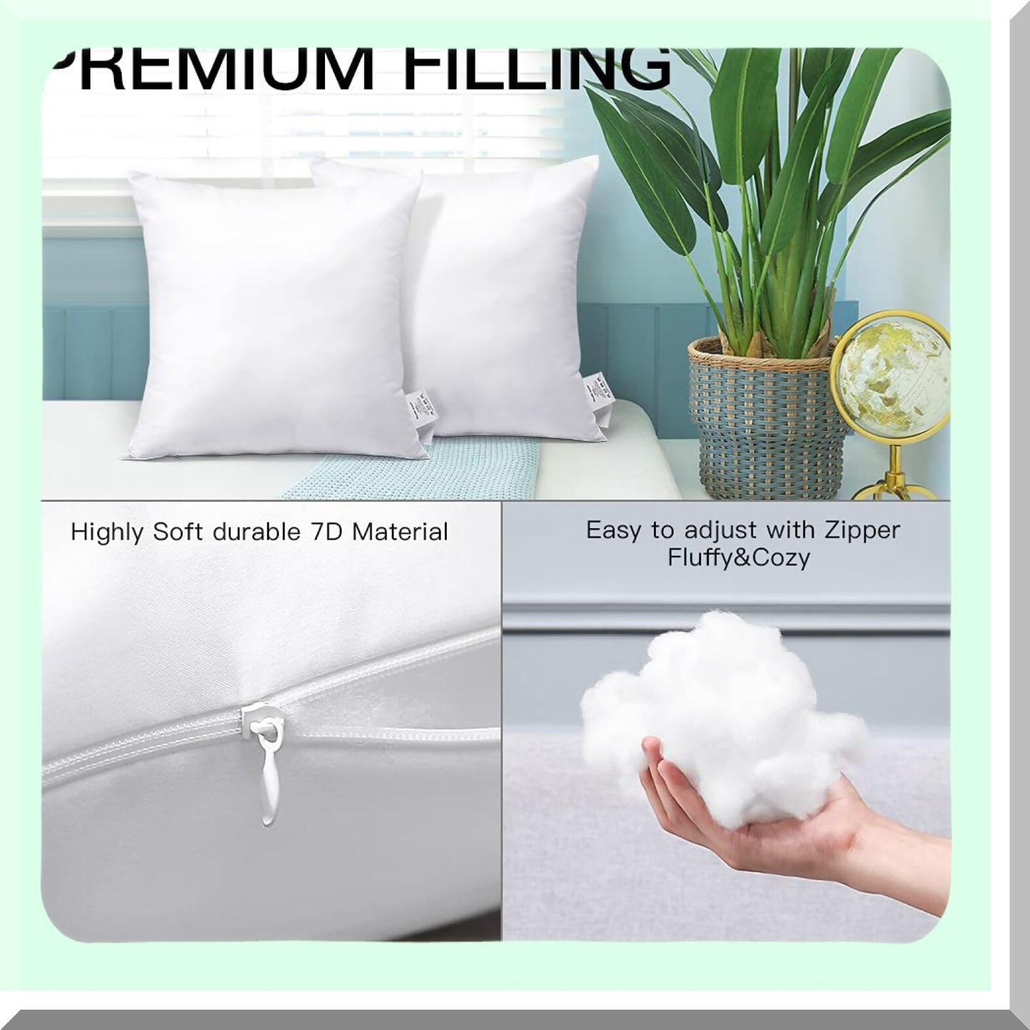 Premium Rectangle Cushion Stuffer - Decorative Pillow Insert for Bed, Couch, Sofa - Sham Pillow Stuffer - 16x24 Inch - Pack of 1
