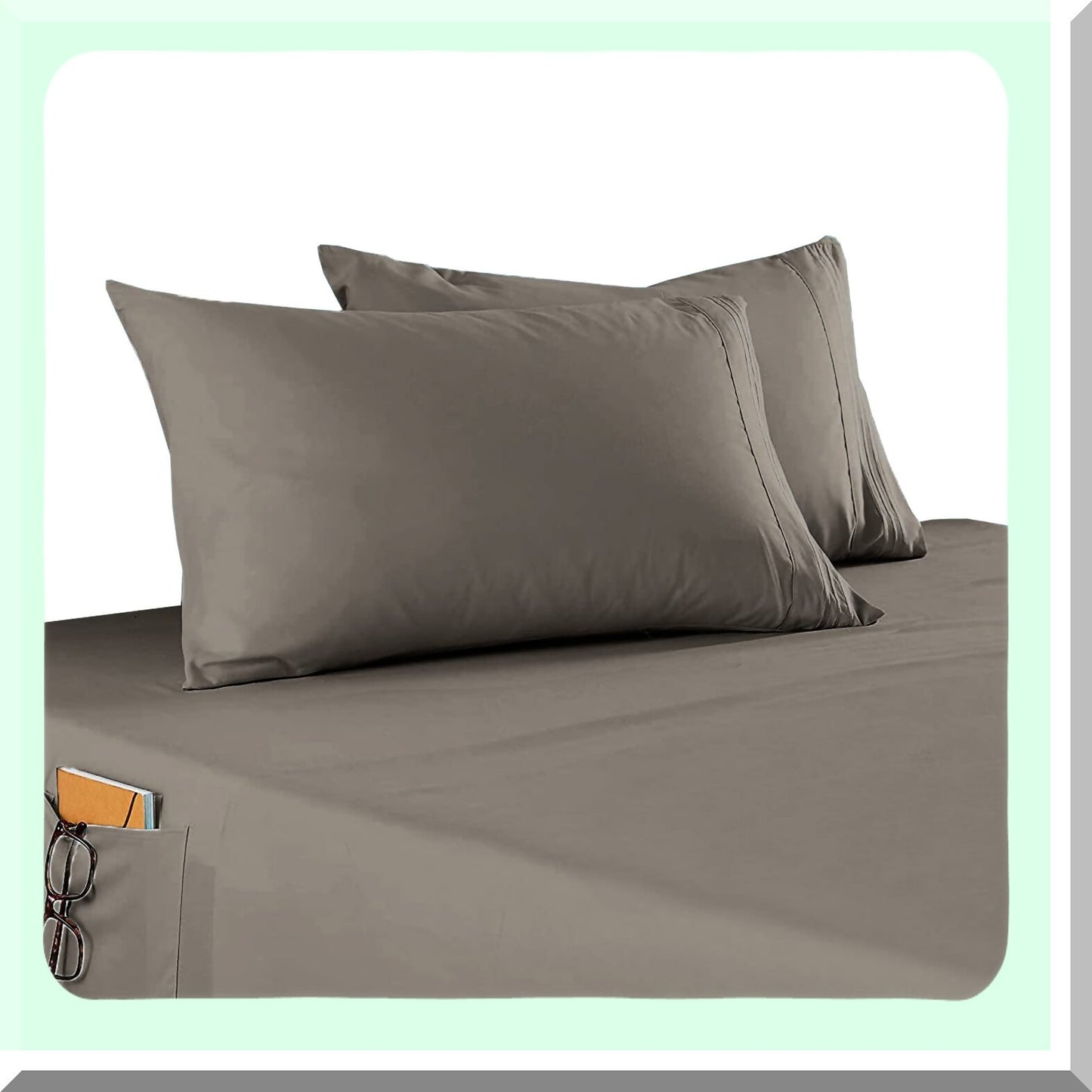 Deep Pocket Smart Sheet Set - 4-Piece Microfiber Twin XL Gray - Wrinkle & Fade Resistant - Silky Soft 1500 Thread Count - Side Storage Pockets