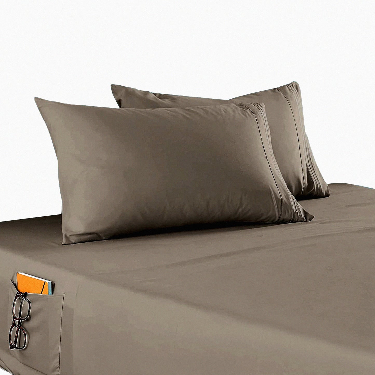 Deep Pocket Smart Sheet Set - 4-Piece Microfiber Twin XL Gray - Wrinkle & Fade Resistant - Silky Soft 1500 Thread Count - Side Storage Pockets