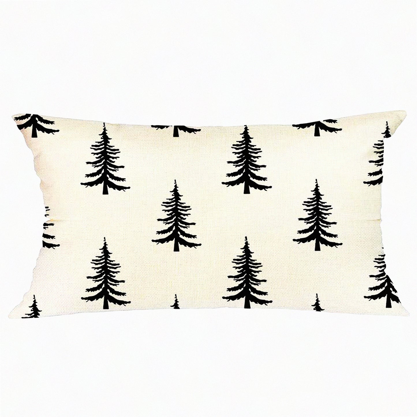 Winter Wonderland Lumbar Pillow Cover - Festive Christmas Tree Decorations - Farmhouse Holiday Throw Pillows for Couch - 12x20 Xmas Cushion