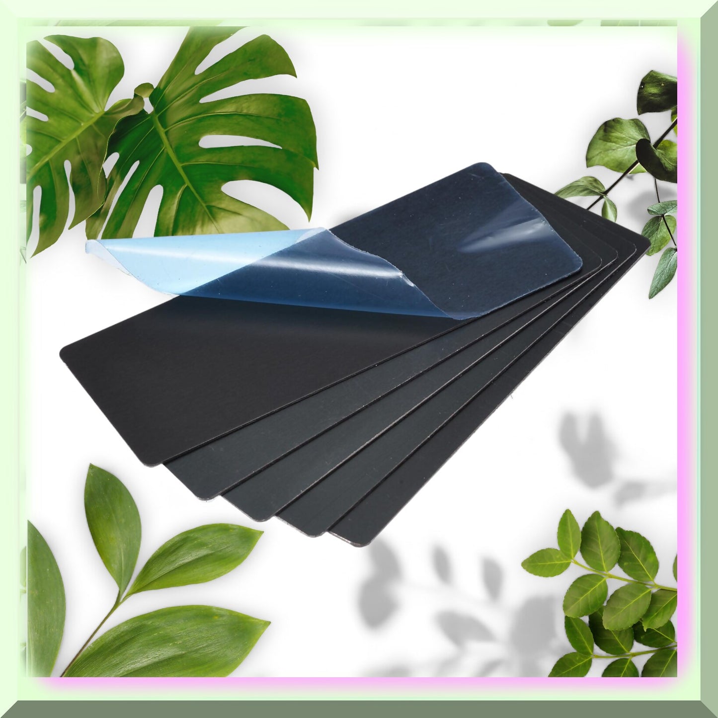 Black Metal Cards 5 Pack 80mm x 30mm x 0.5mm