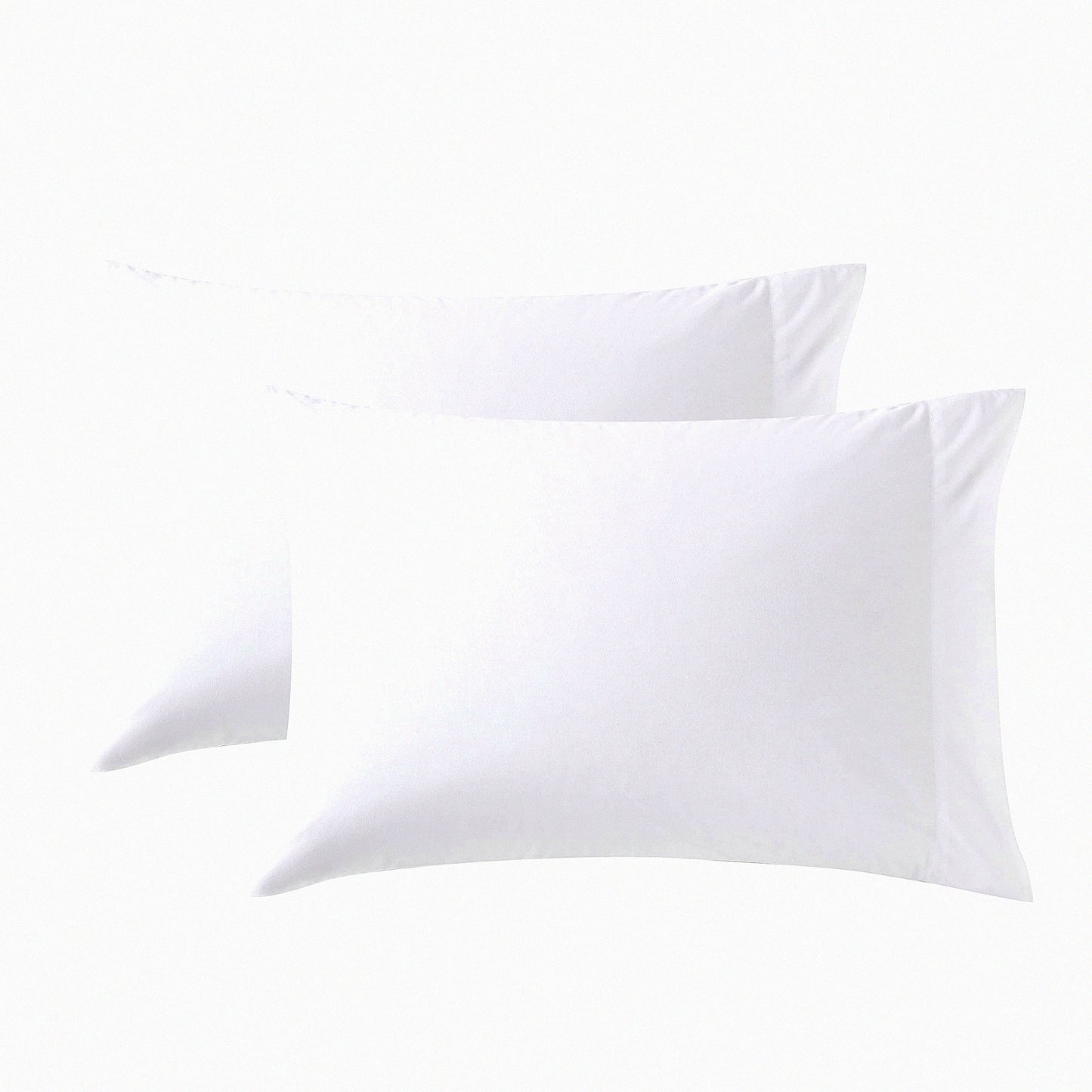Percale Cotton Pillowcase Set - White Dream - 2 Piece Bedding Bundle - Soft & Breathable - Casual Home Decor - Standard Size - Solid Color