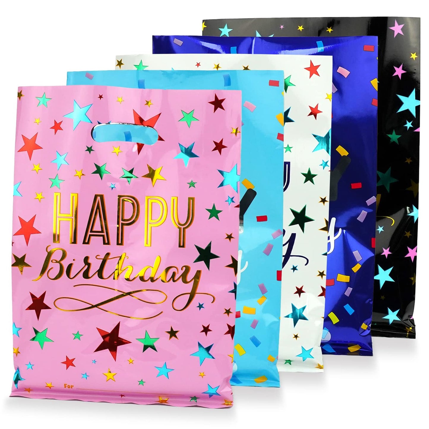 Party Pals Goodie Bags - 50pc Kids Birthday Candy Bags with Handles. Perfect for Girls and Boys Birthdays, Ideal Party Favors for Fun Celebrations!
