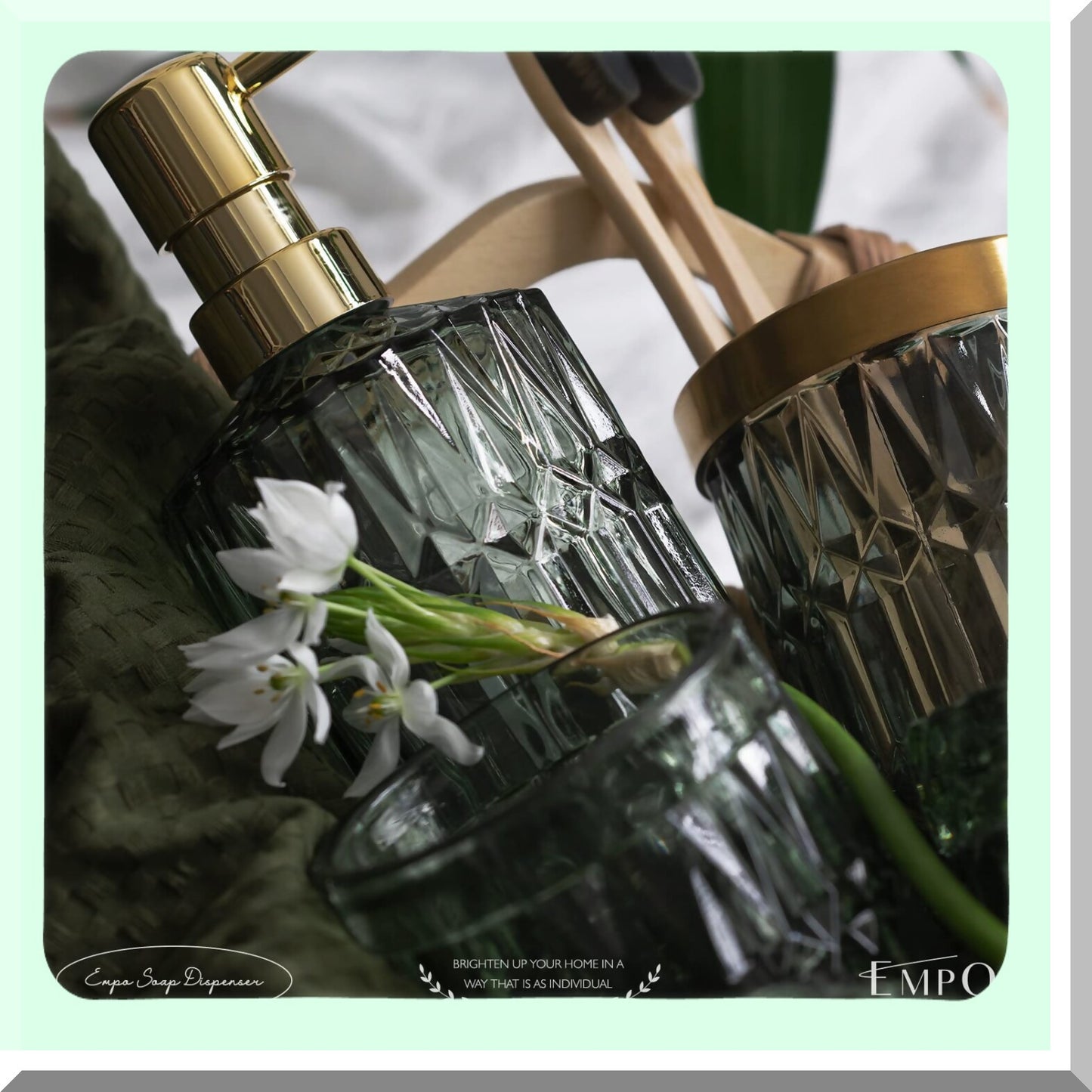 6PCS Bathroom Clear Glass Accessories Set