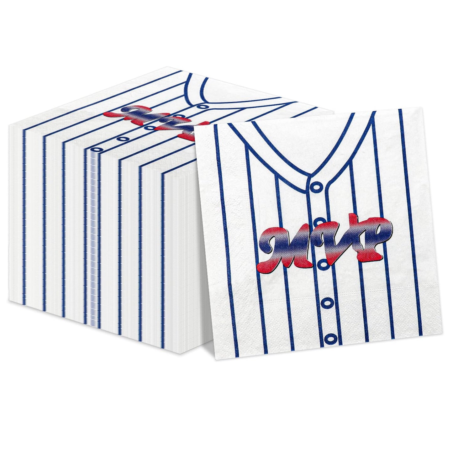 Baseball Bash Napkins - 100 Pack Disposable Sports Themed Napkins for Kids Birthday, Baby Shower, Party Favors - Baseball Party Supplies