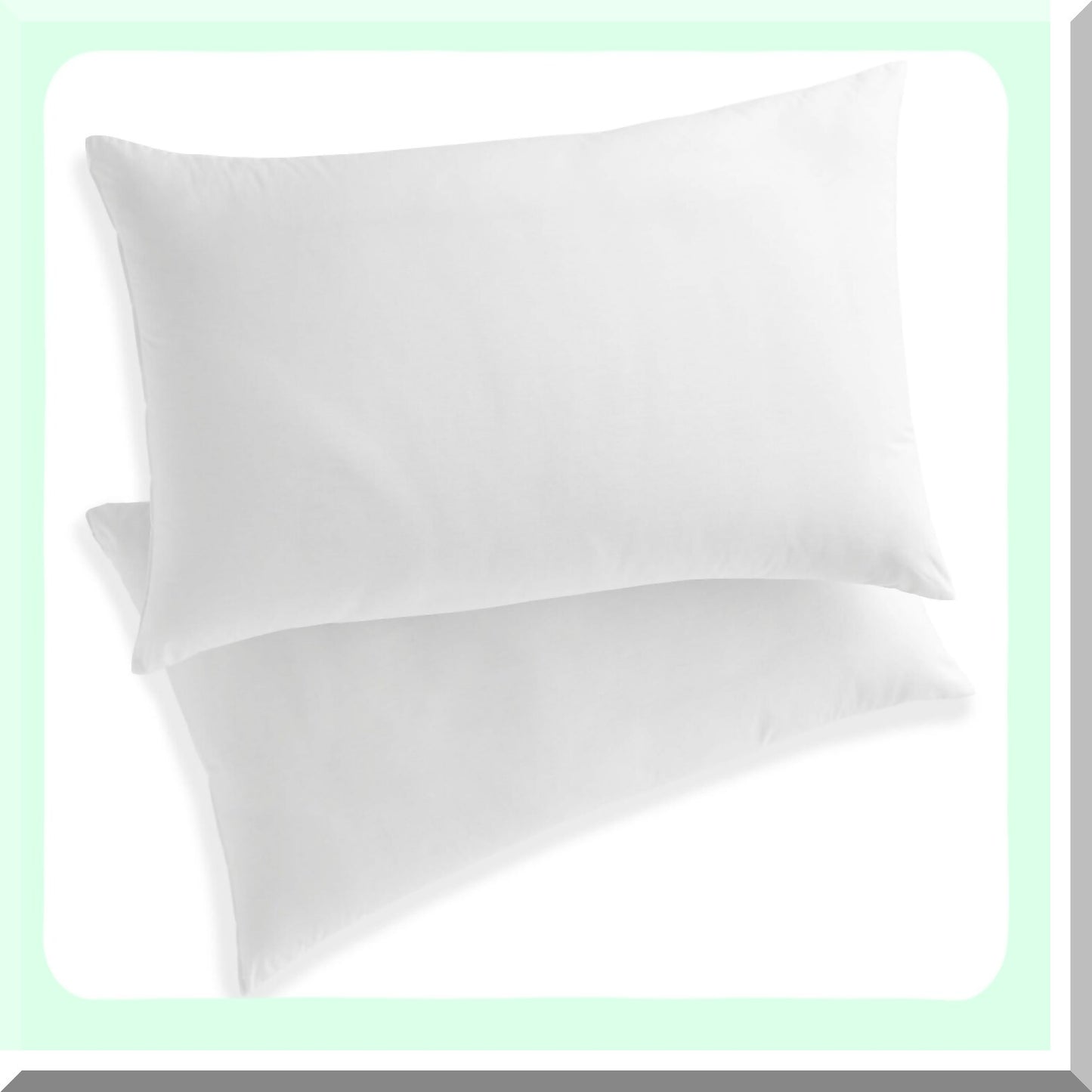 PureSleep Comfort Pillow Duo - Standard Size, White 2 Pack - Hypoallergenic, Breathable, Soft Cotton Cover - Essential Bedding Set