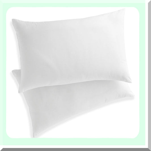 PureSleep Comfort Pillow Duo - Standard Size, White 2 Pack - Hypoallergenic, Breathable, Soft Cotton Cover - Essential Bedding Set