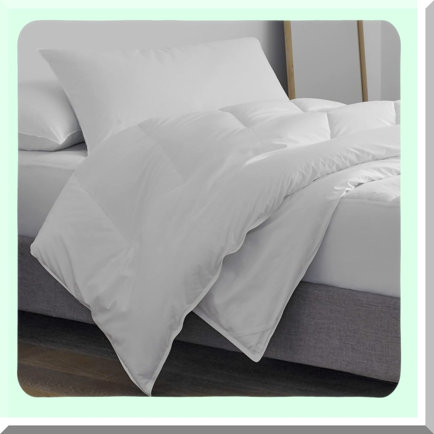 PureSleep Comfort Pillow Duo - Standard Size, White 2 Pack - Hypoallergenic, Breathable, Soft Cotton Cover - Essential Bedding Set