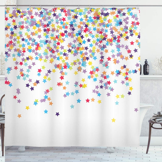 Star Shower Curtain Purple Blue 69x75 inches