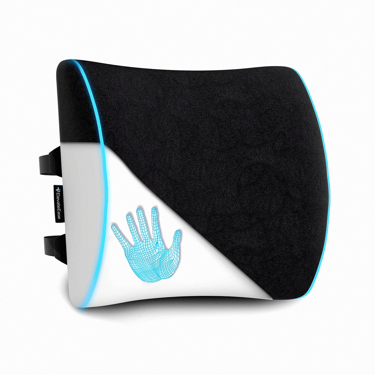 BreathEase Mesh Velvet Lumbar Pillow - Memory Foam Support for Car, Office Chair, Couch - Cozy Lumbar Cushion for Back Relief
