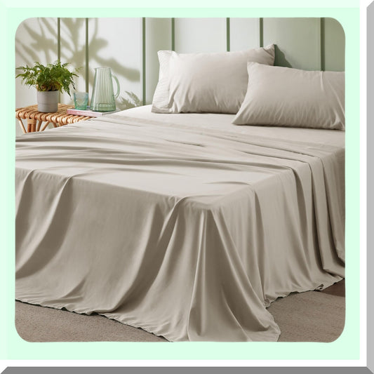 CoolLux Microfiber Bed Sheet Set - Soft Luxury Linen Sheets for Size Bed - 4 Pieces Hotel Quality Cooling Sheets - Easy Care Polyester Sheets