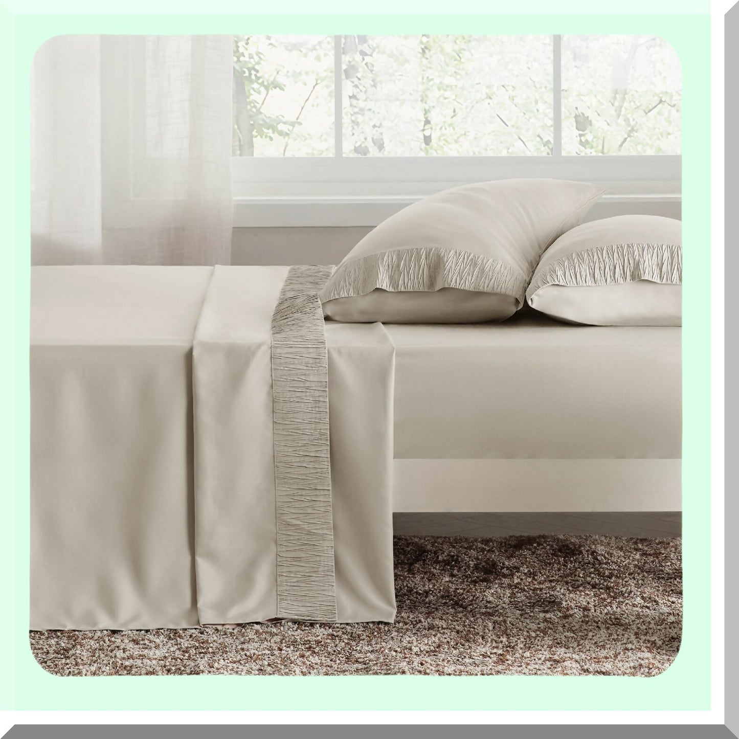 CoolLux Microfiber Bed Sheet Set - Soft Luxury Linen Sheets for Size Bed - 4 Pieces Hotel Quality Cooling Sheets - Easy Care Polyester Sheets