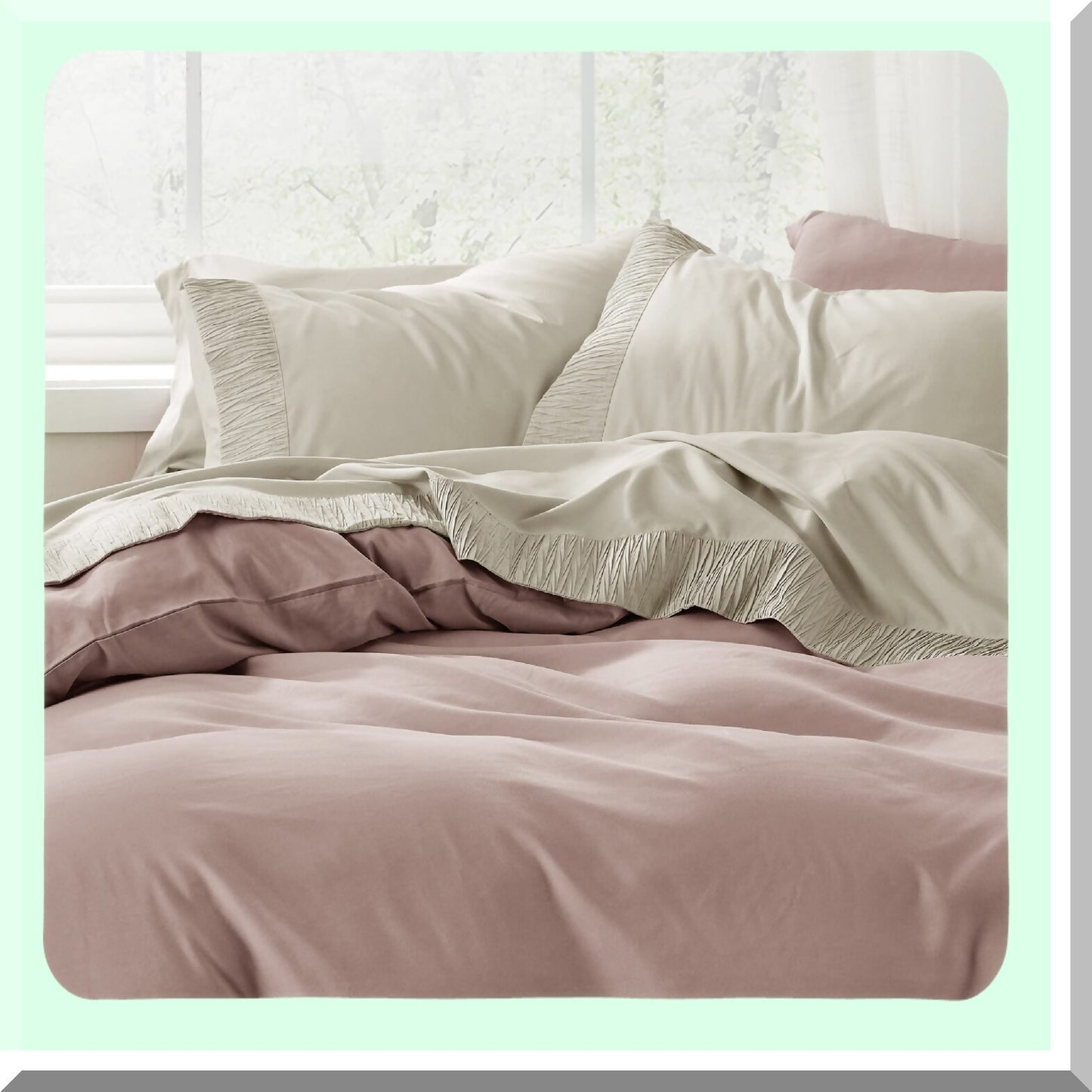 CoolLux Microfiber Bed Sheet Set - Soft Luxury Linen Sheets for Size Bed - 4 Pieces Hotel Quality Cooling Sheets - Easy Care Polyester Sheets