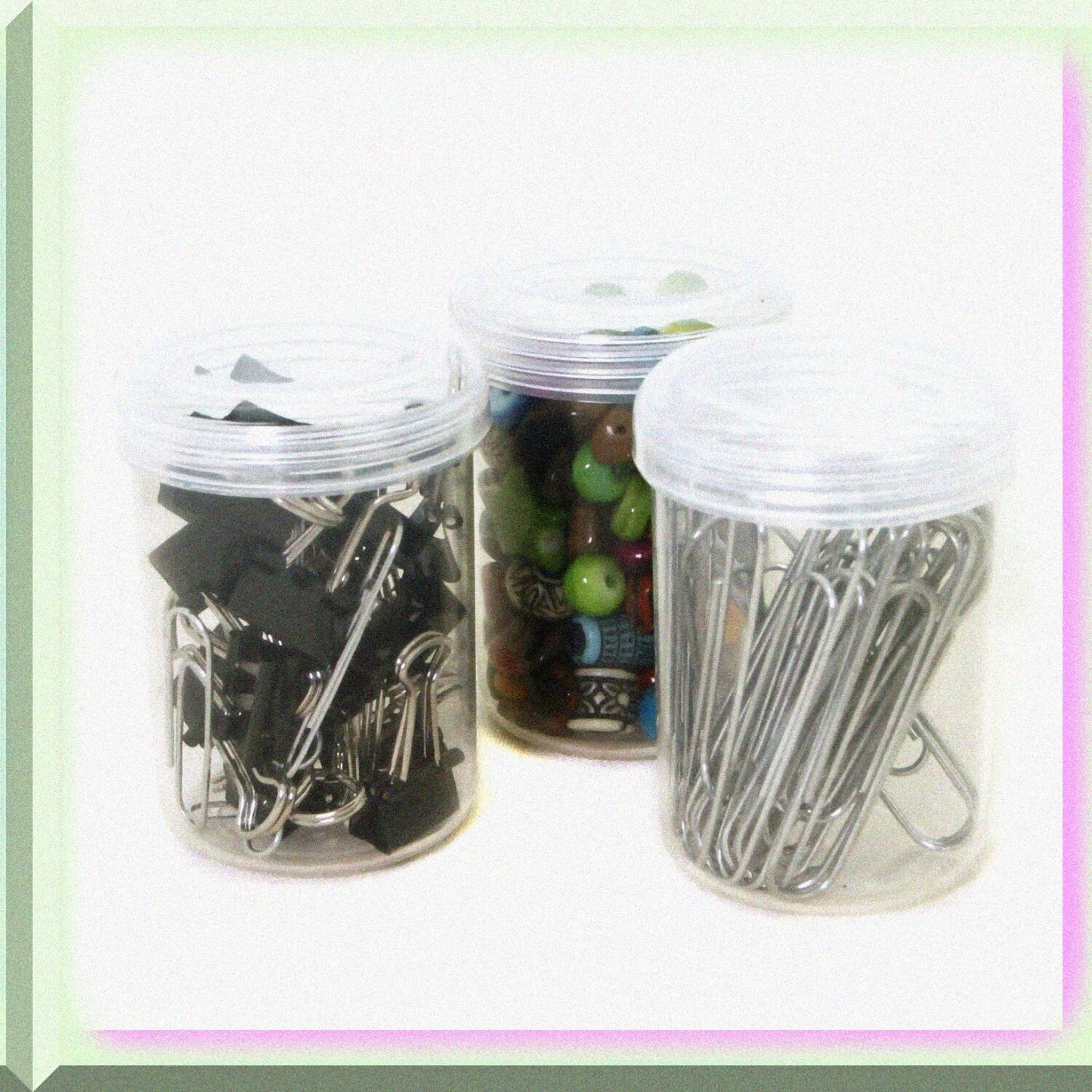 12 Plastic Containers with Rounded Screw-Top Lids