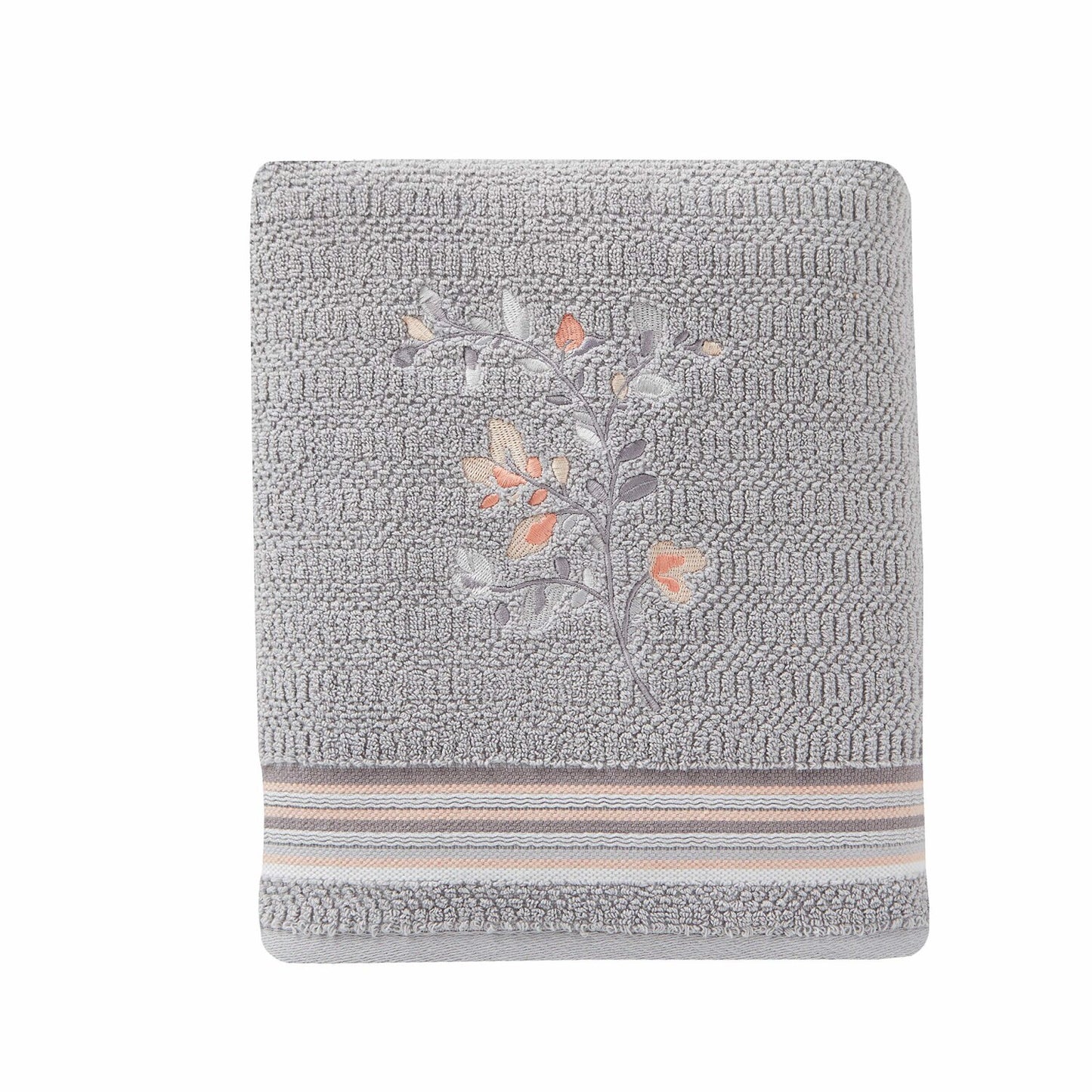 Greenhouse Leaves Gray Bath Towel 27" x 50"