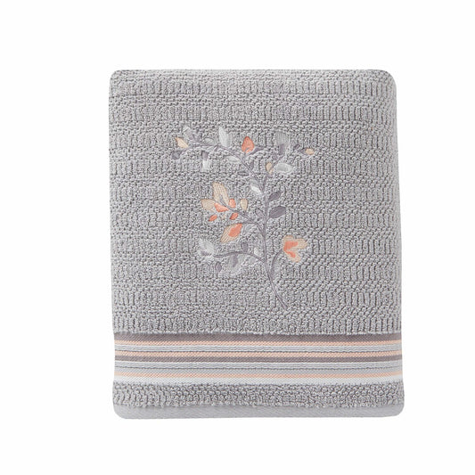 Greenhouse Leaves Gray Bath Towel 27" x 50"