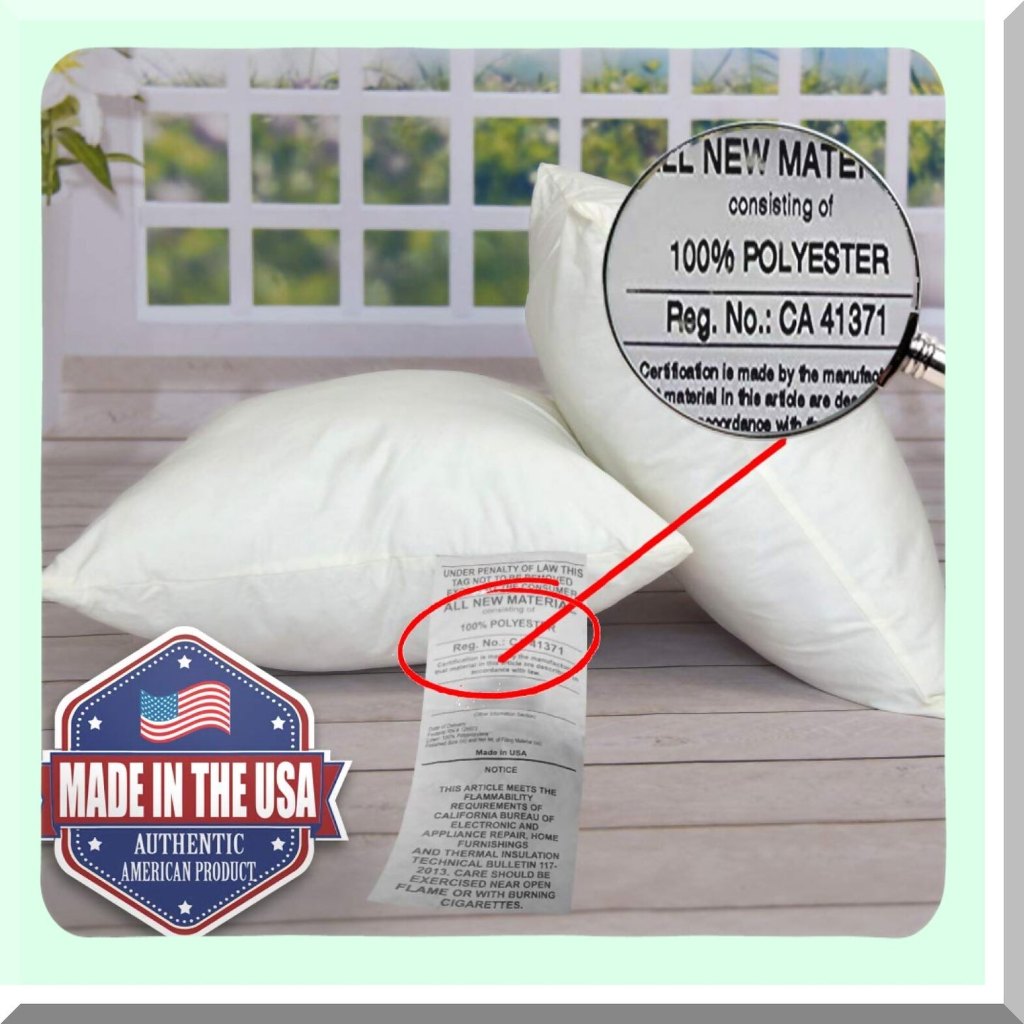Hypoallergenic Square Pillow Insert 36X36 - White Polyester Sham Stuffer - Decorative Euro Throw Cushion - Sofa Bed Couch - Made in USA - Machine Washable