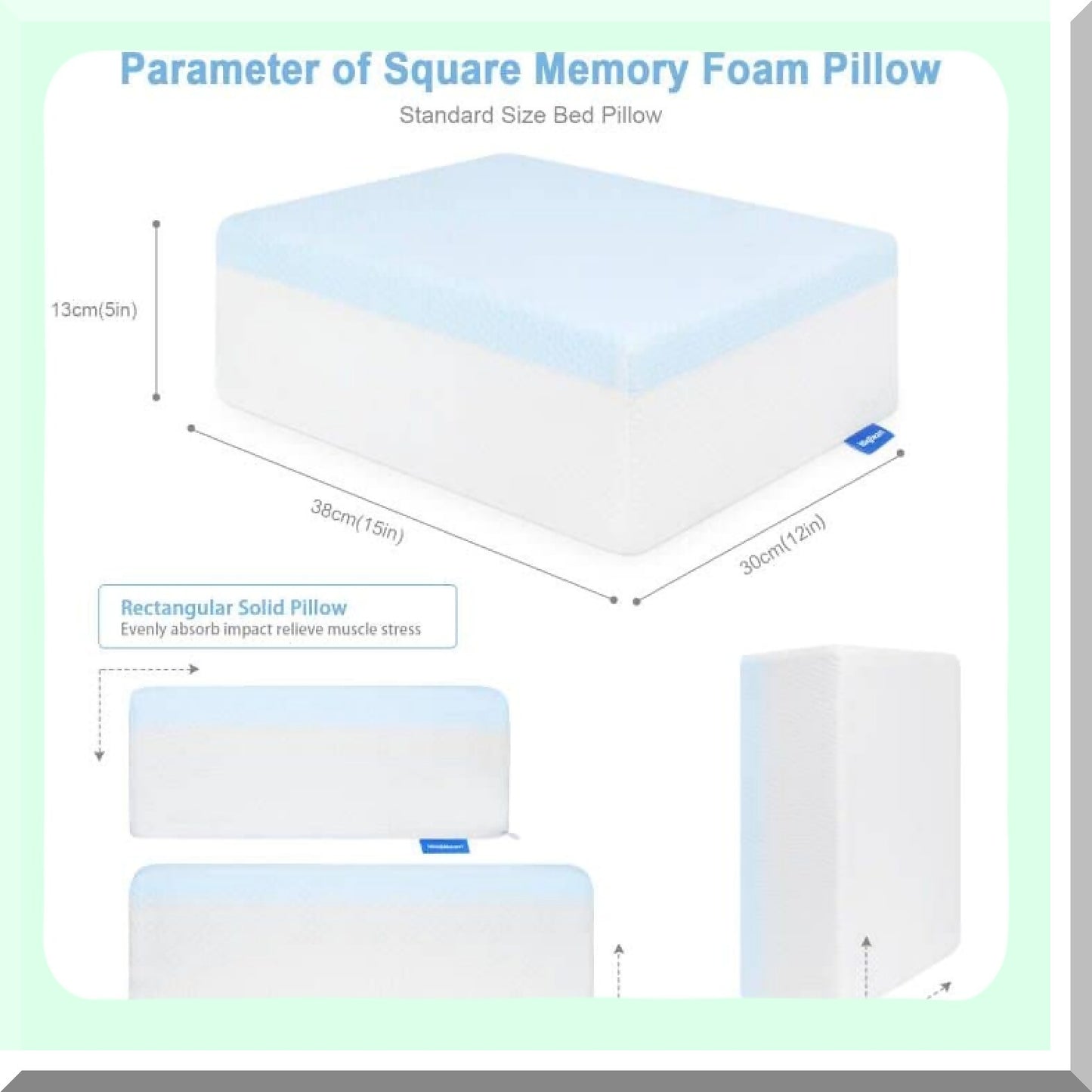 ErgoRest Cube Memory Foam Pillow - Side Sleeper Cuboid Neck Pillow for Pain Relief & Multi-Use Support