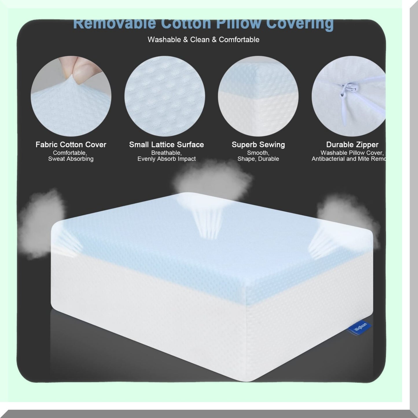 ErgoRest Cube Memory Foam Pillow - Side Sleeper Cuboid Neck Pillow for Pain Relief & Multi-Use Support