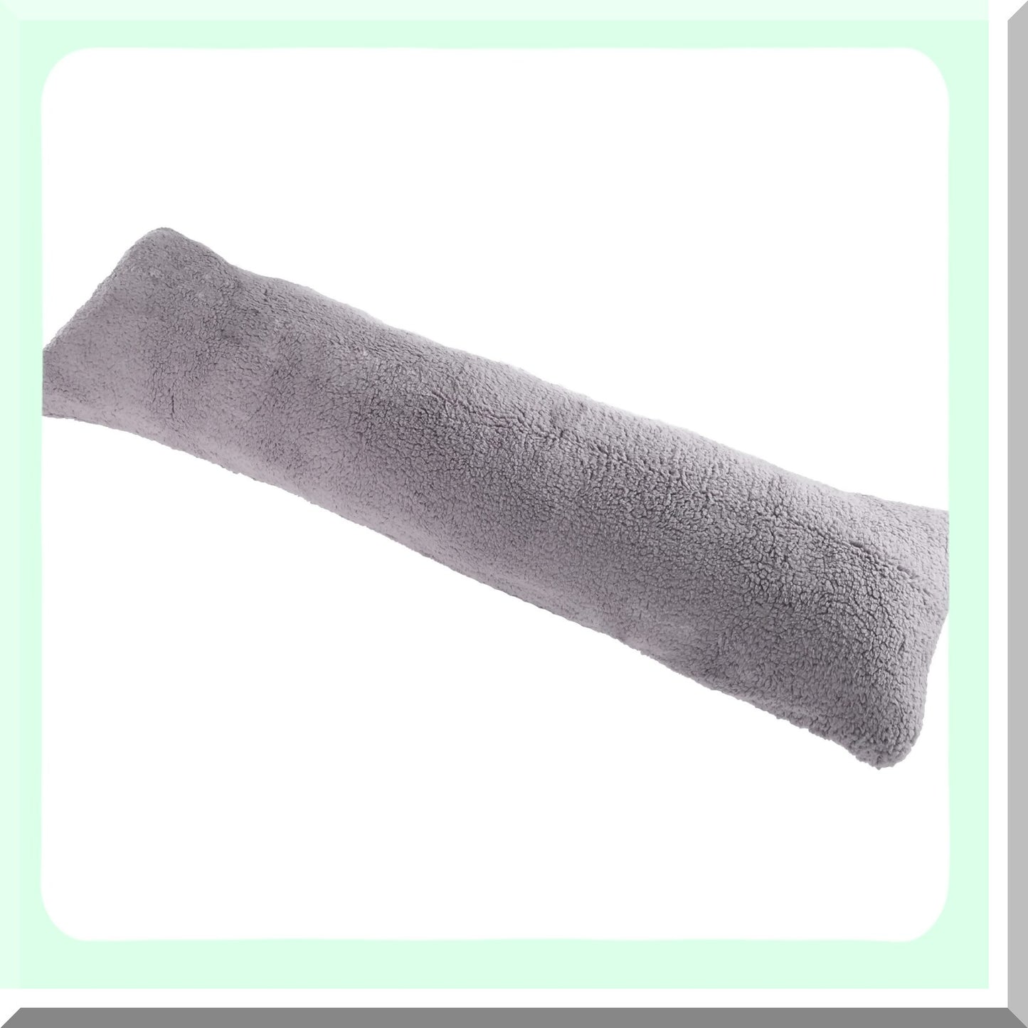 Sherpa Comfort Body Pillow Cover - Soft Plush Fabric with Side Zipper - 18 x 52 Inches - Grey Color - Cozy Sleep Accessories for Better Rest and Relaxation