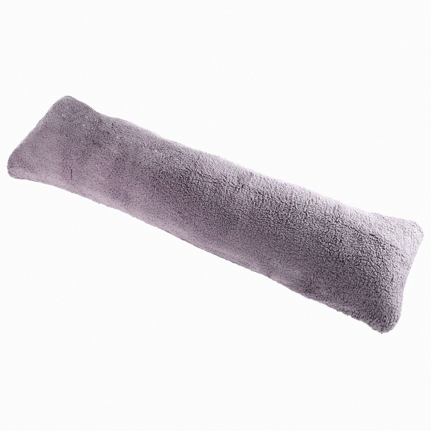 Sherpa Comfort Body Pillow Cover - Soft Plush Fabric with Side Zipper - 18 x 52 Inches - Grey Color - Cozy Sleep Accessories for Better Rest and Relaxation