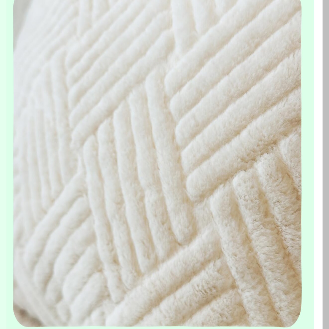 CozyStripe Pillowcase Set - Soft Fuzzy Cushion Covers for Couch Sofa Bed - Decorative Home Decor for Livingroom - Off White - 20x20 - Pack of 2
