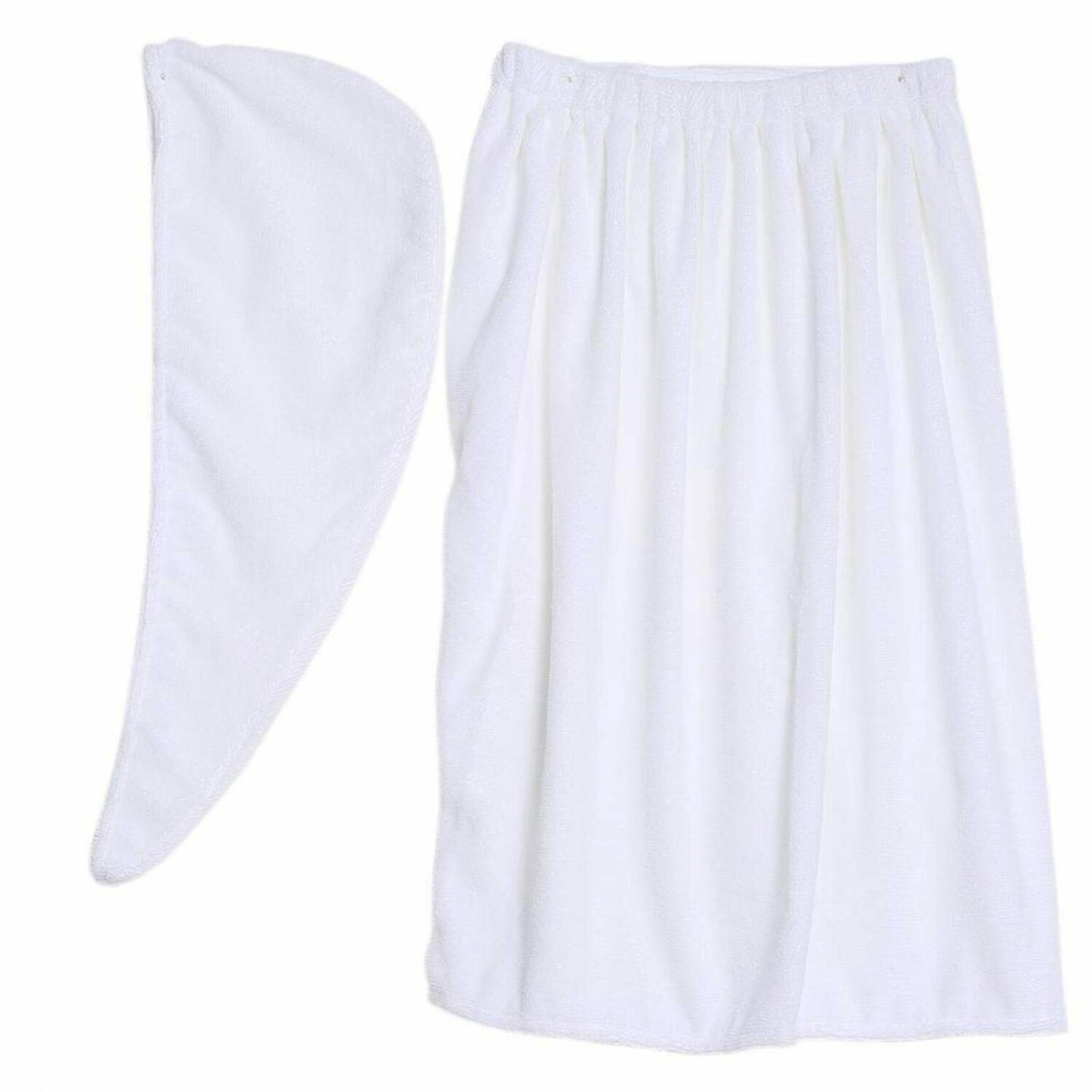 Women's Microfiber Bathrobe Set with Hair Drying Cap