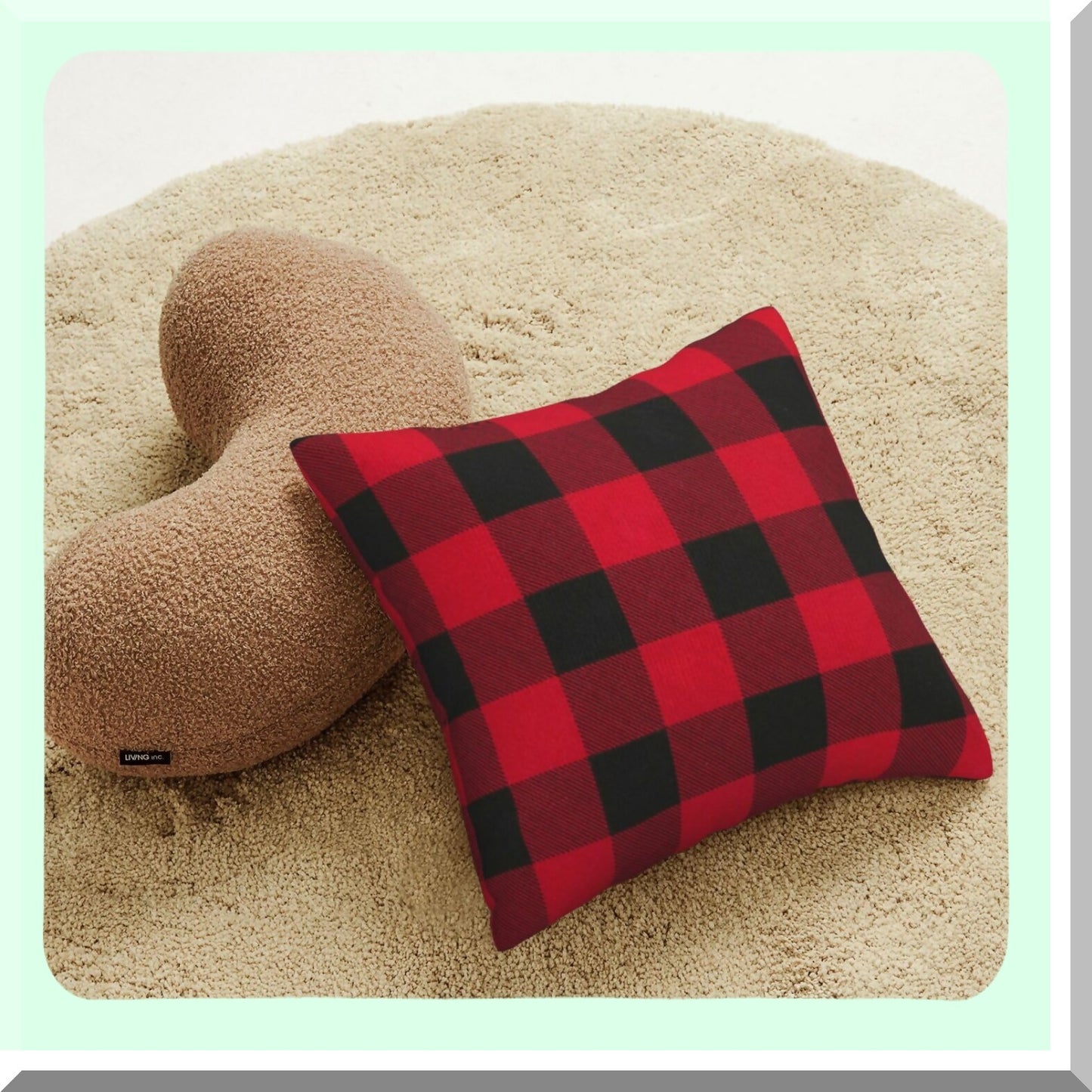 Buffalo Check Cotton Throw Pillow Set - Modern Home Decor Cushion Cover 18x18 Inch - Black and Red Plaid Pillow Case - Set of 2