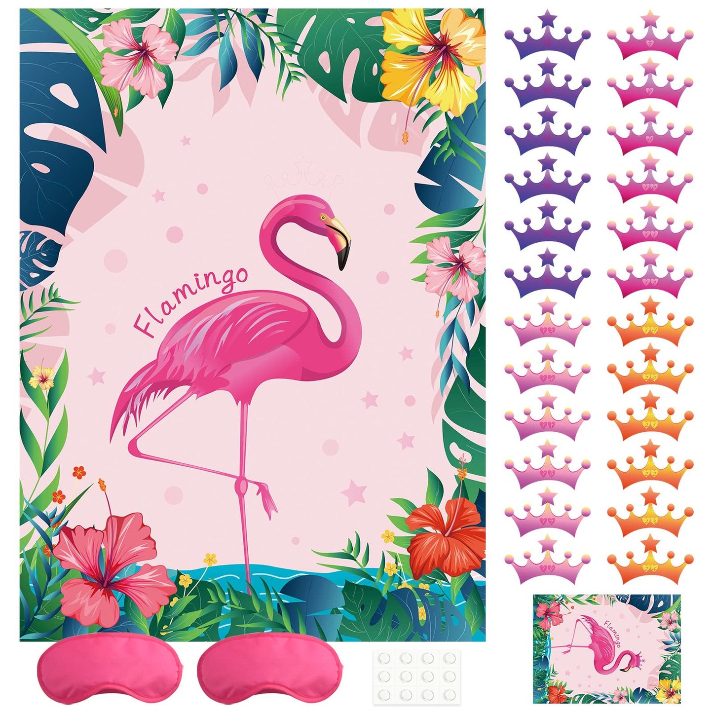 Flamingo Crown Challenge - Fun Kids Birthday Party Game with 24 Crowns - Perfect for Flamingo Themed Celebrations and Events