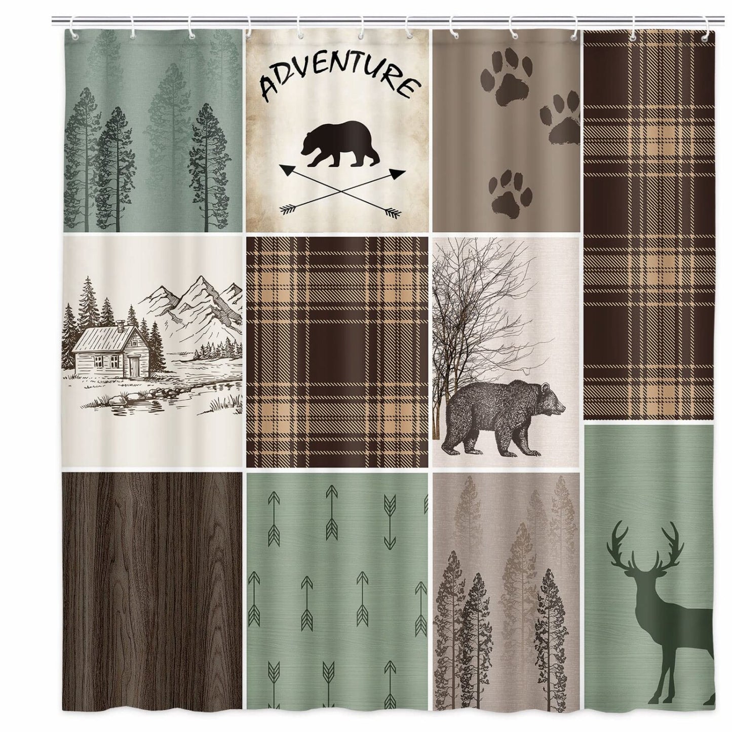 Cabin Rustic Lodge Shower Curtain 60x70