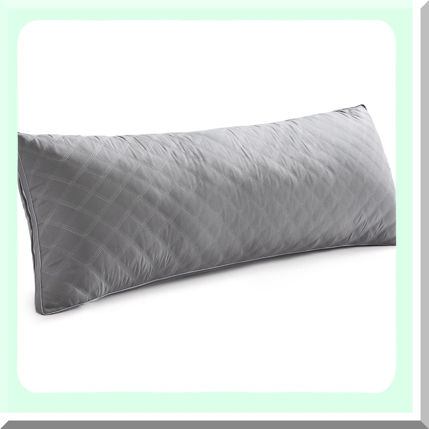 PlushDream Body Pillow - Premium Grey Firm Fluffy Long Pillow 21 x 54 - Soft Plush Full Body Pillows - Adjustable Side Pillow for Sleeping - Ultimate Comfort and Support