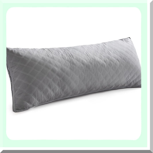 PlushDream Body Pillow - Premium Grey Firm Fluffy Long Pillow 21 x 54 - Soft Plush Full Body Pillows - Adjustable Side Pillow for Sleeping - Ultimate Comfort and Support
