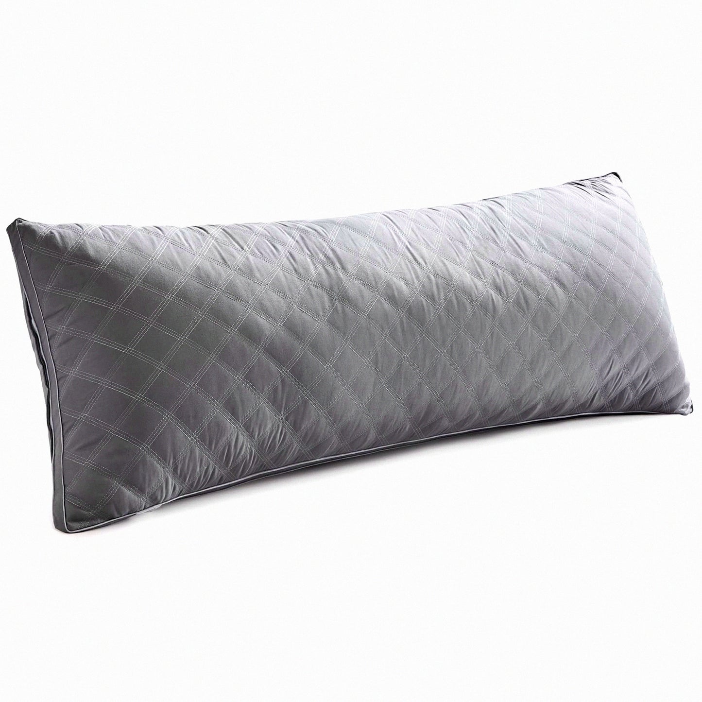 PlushDream Body Pillow - Premium Grey Firm Fluffy Long Pillow 21 x 54 - Soft Plush Full Body Pillows - Adjustable Side Pillow for Sleeping - Ultimate Comfort and Support