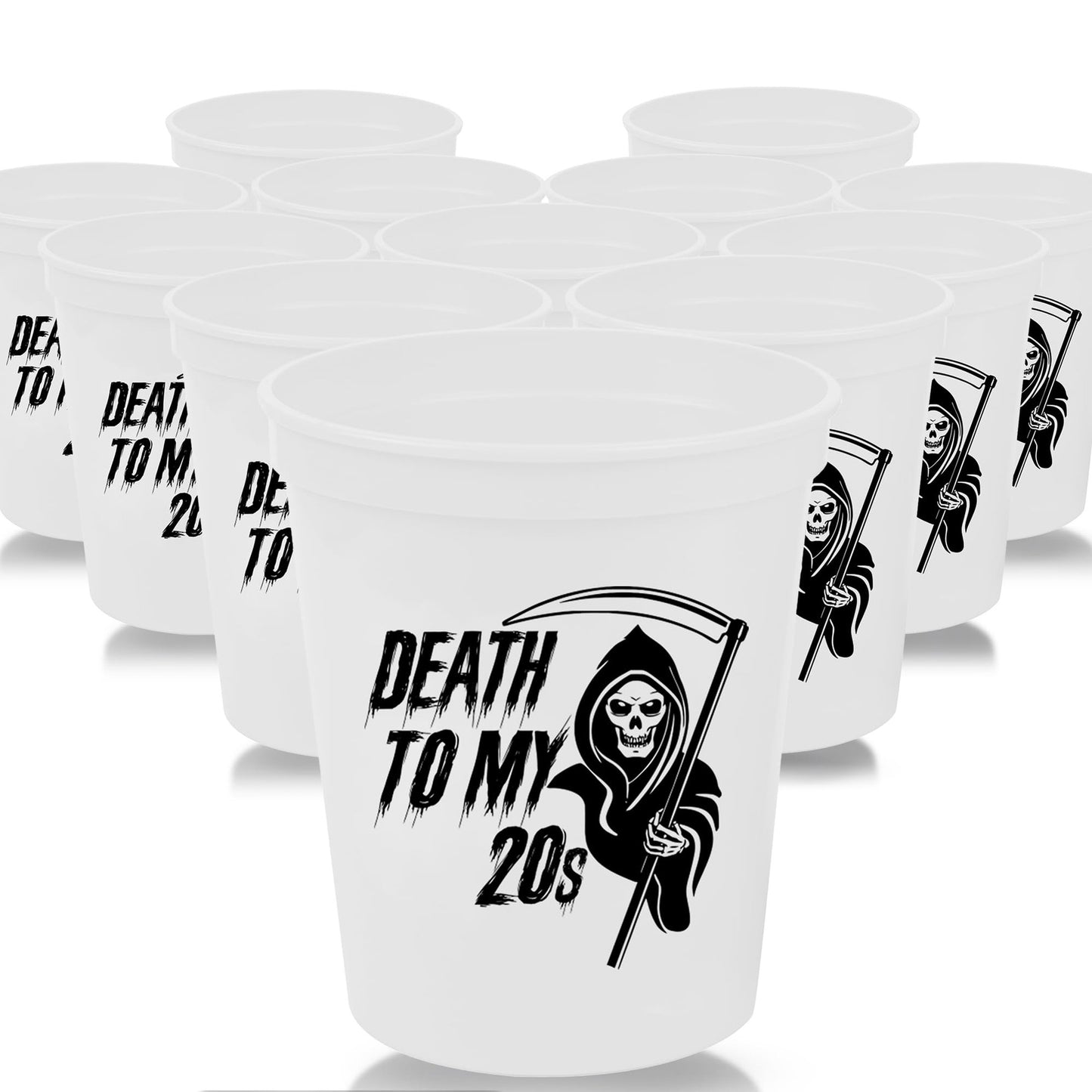 RIP 20s Party Cups - Set of 12 Black & White 30th Birthday Cups, Death To My 20s Decorations, Perfect for Milestone Celebration