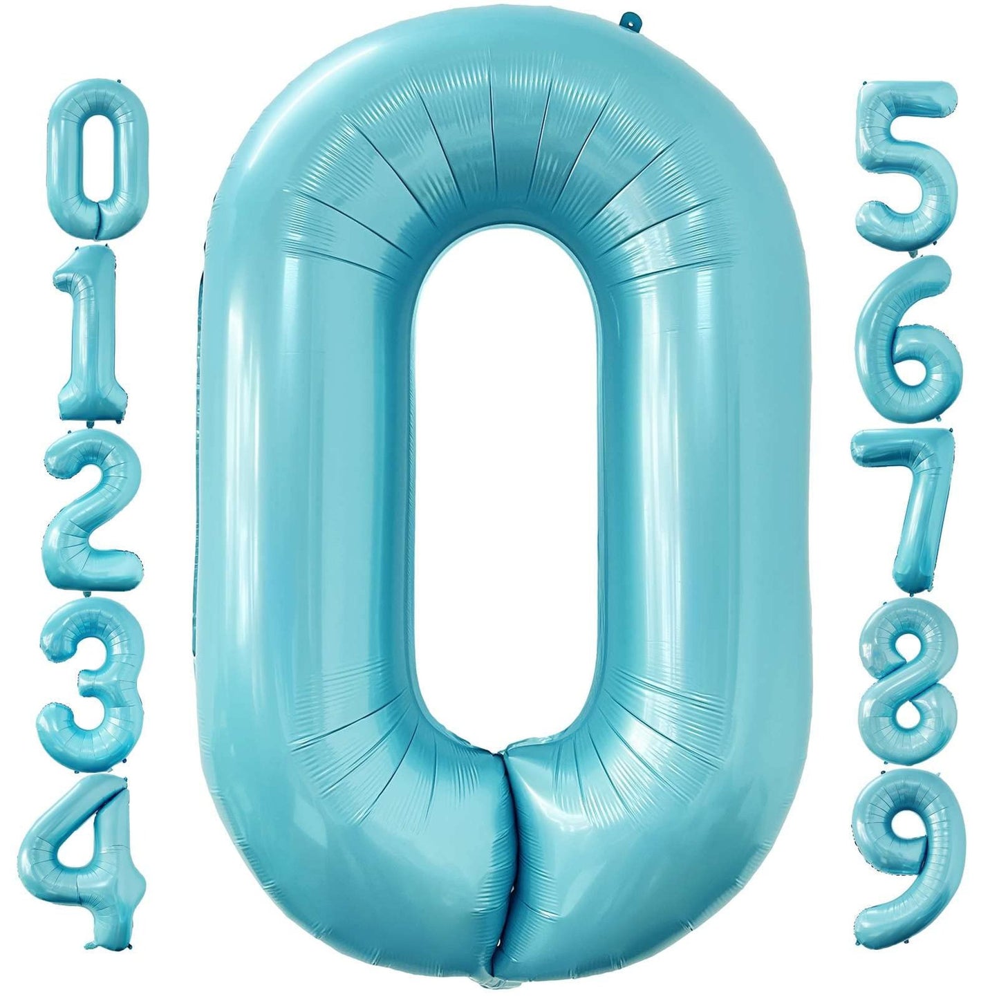 Jumbo Blue Number 0 Balloon - 40 Inch Mylar Helium Balloons for Boys Birthday Party Supplies & Anniversary Decorations - Large Size Digit F Balloon