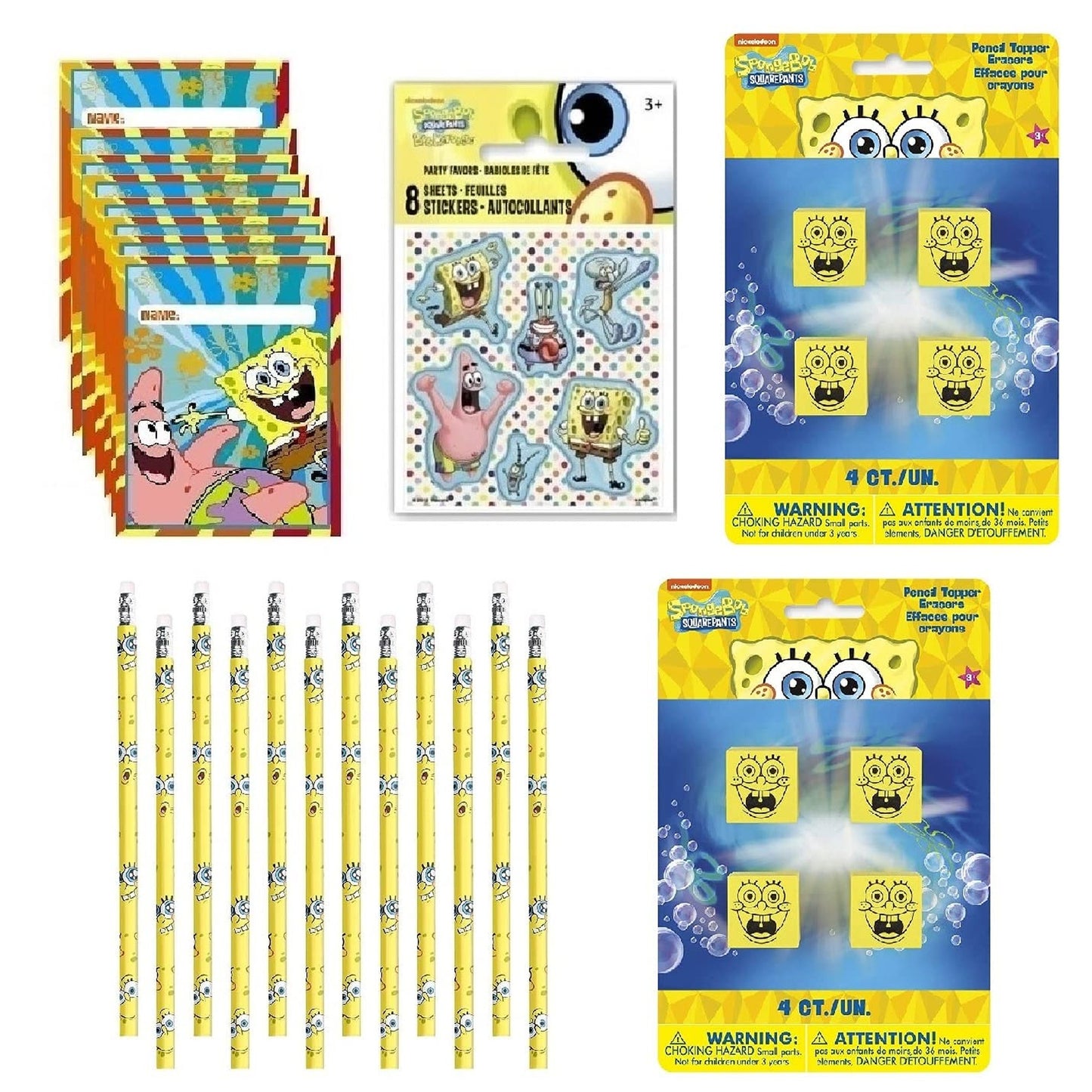 SpongeBob Birthday Party Favor Bundle for 8