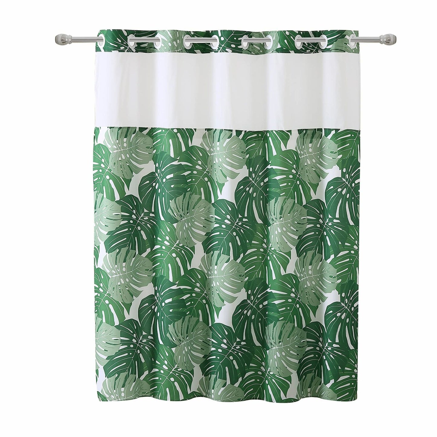 Palm Leaf Shower Curtain with PEVA Liner 71x74