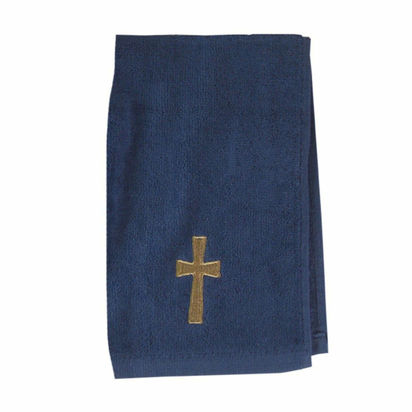 Pastor Towel Cross Navy with Gold 10x15