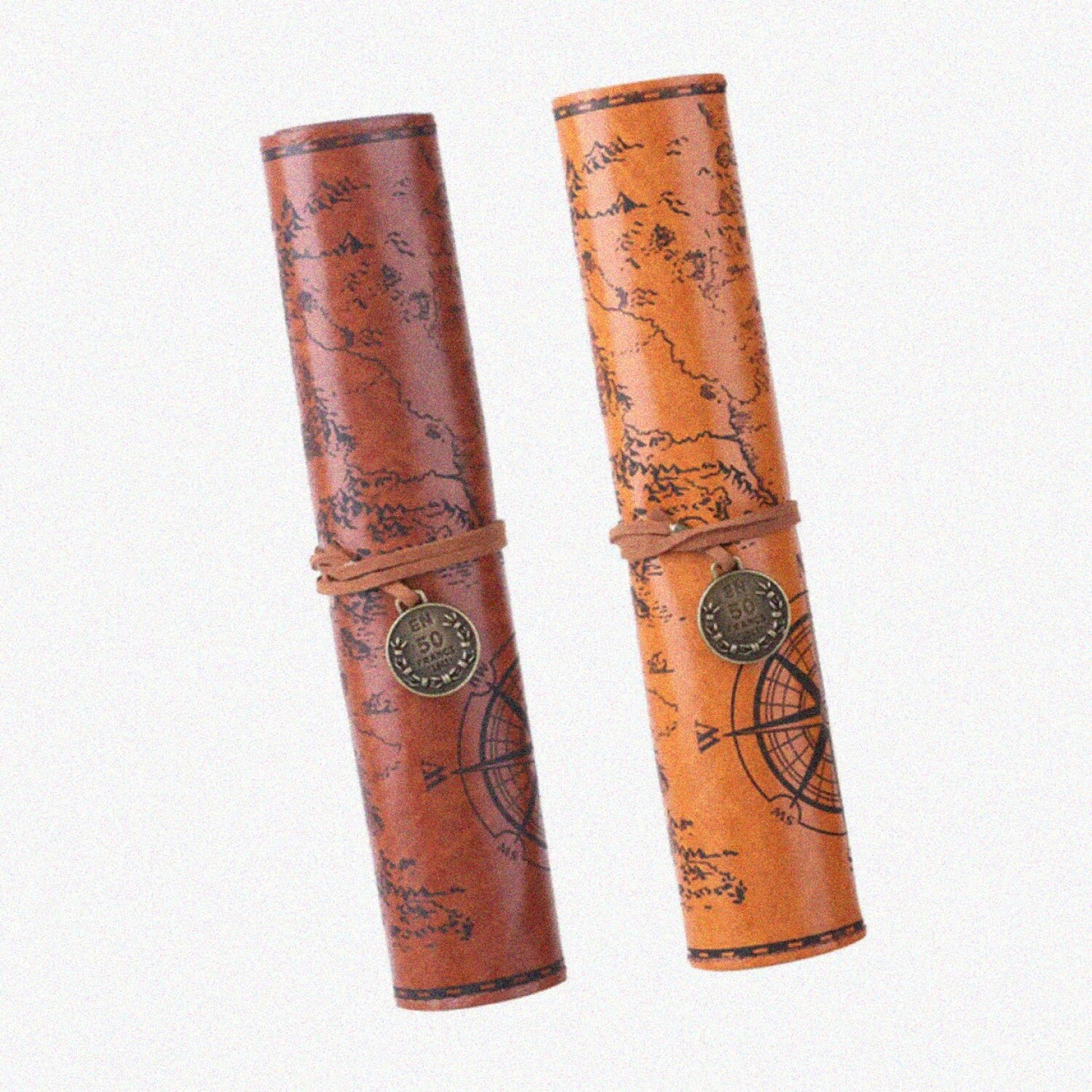 2pcs Vintage Pencil Cases PU Leather Colorful 30cm