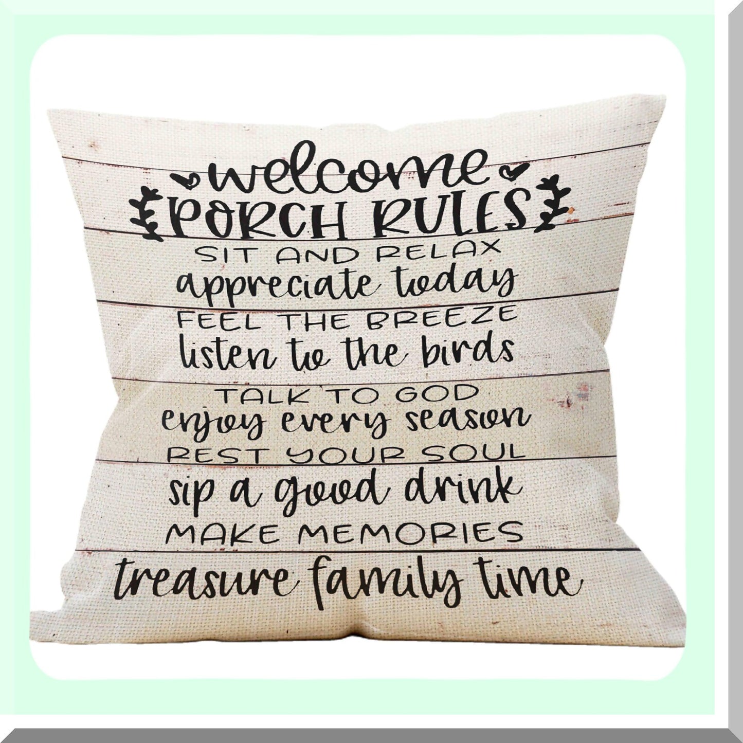 Farmhouse Outdoor Pillow Covers - Set of 2, 18x18 Patio Cushion Covers, Weather Resistant Porch Pillows, Decorative Throw Pillows for Outdoor Furniture